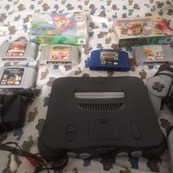 Nintendo 64 With Control And Games