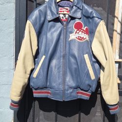 Disney World 25Th Anniversary, Leather Letterman Jacket