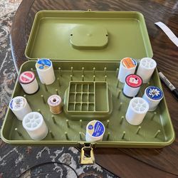 vintage Wil-Hold (Wilson) avocado green plastic sewing box