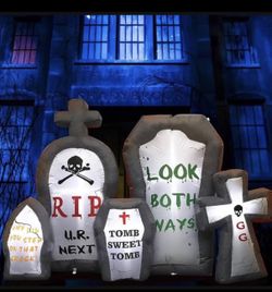 7 Ft Halloween Inflatable Outdoor Decorations Halloween Tombstone