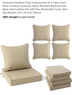 New set of 4 patio chairs cushions