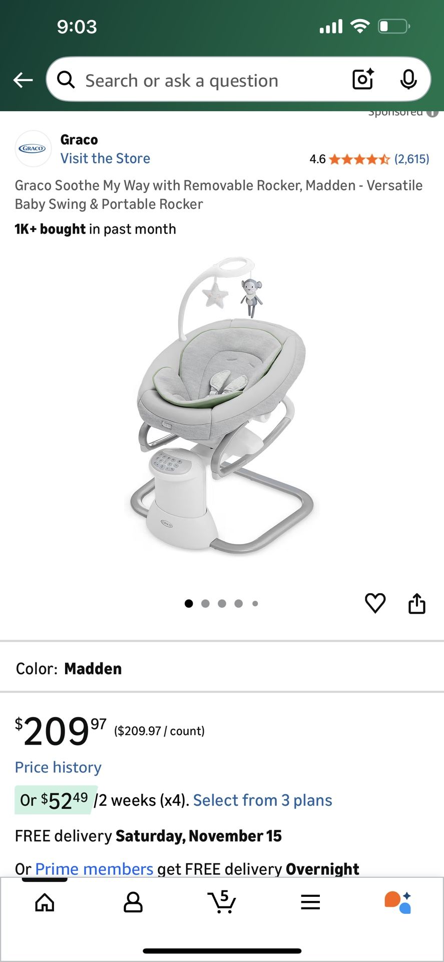 Graco Soothe My Way With Removable Rocker