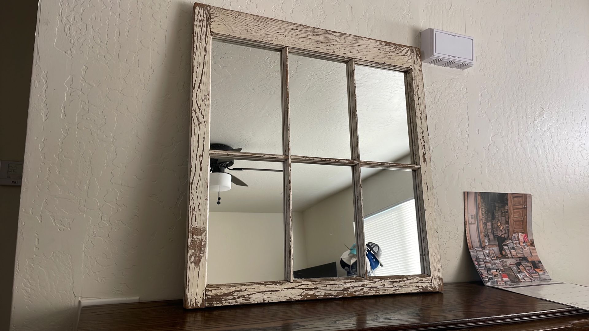 ANTIQUE WINDOW FRAME MIRROR