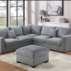 Brand New Corduroy Sectional Set 