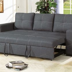 Brand new 84" x 57" gray/navy/black pullout sofa bed