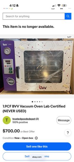Wax Oven. Bho  BVV 19ECO Commercial Vacuum Oven