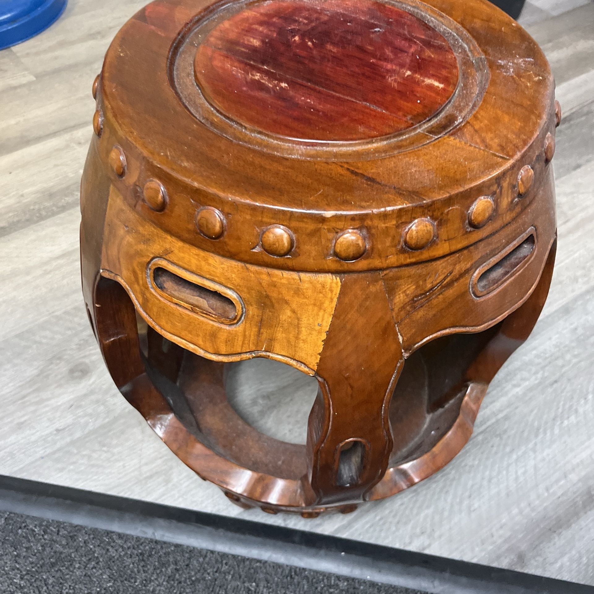 Decorative wood side table