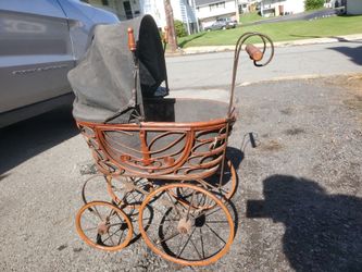 Antique Wicker Baby Carriage Pram