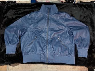 Blue Leather Jacket~3XL