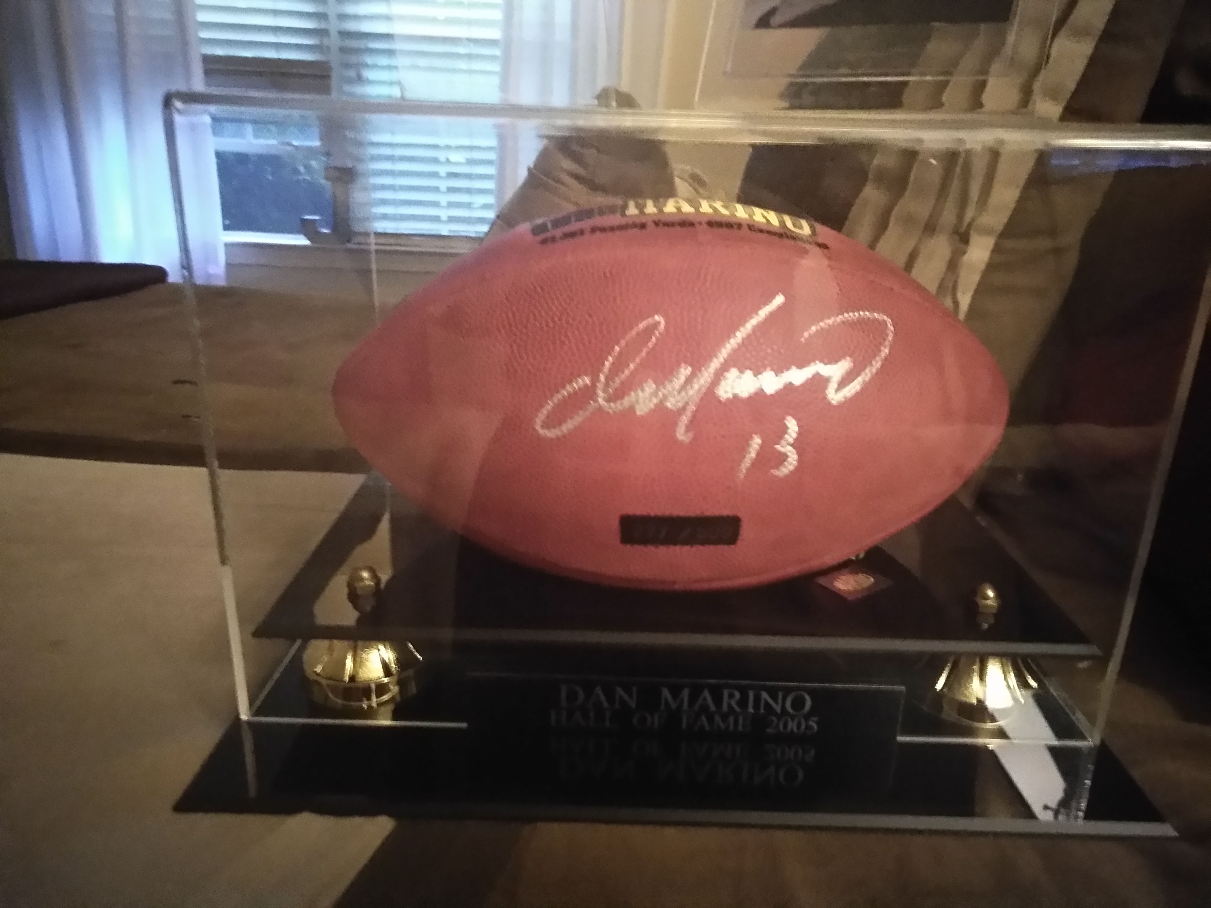 Authentic hand signed Dan Marino Hall of Fame signed limited edition football # 277 of 500 sighed