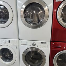 LG Front Loading Washer And Stackable Gas Dryer Set 