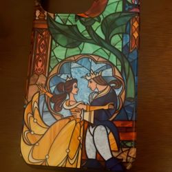 iPhone 16 Pro Disney Beauty and the Beast Belle and Prince Stained Glass Case