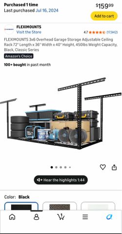 Garage overhead storage