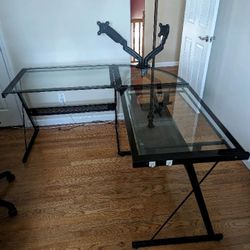 Glass Top Corner Desk