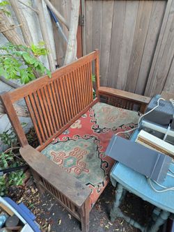 FREE!!!     MISSION STYLE BENCH, MID CENTURY TABLE, WORKING 1960S SLIDE PROJECTOR ETC,
