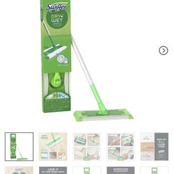 Swiffer Sweeper 2-in-1 Dry + Wet Floor Mopping and Sweeping Kit 1 Sweeper, 7 Dry Cloths, 3 Wet Cloths 