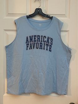 Brand new Women’s light blue graphic muscle tank top size XXXL