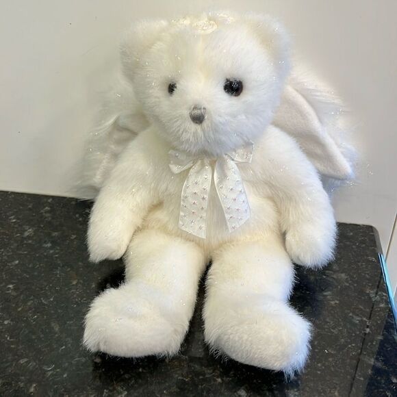 TY Beanie Babies Buddy Classic Angelina The Angel Bear White Stuffed Plush
