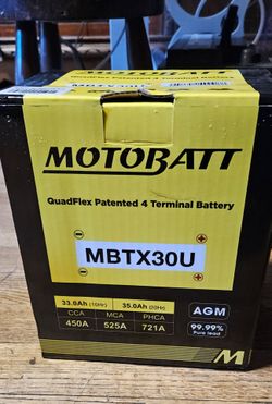 Brand New Motobatt MBTX30U AGM QuadFlex Powersports Battery - 450 CCA