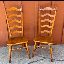 2 Vintage Tall Ladder Chairs