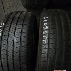 2 Tires 235.60.15 Milestar Sport 90 % Tread Dot 4223