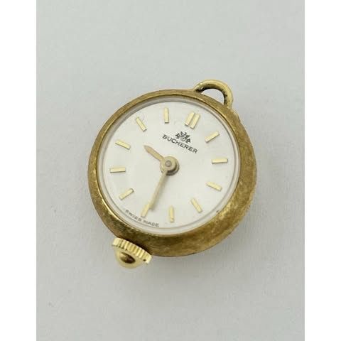 RARE Vintage Bucherer 18K GF 17J Swiss Made Skeleton Pendant Watch