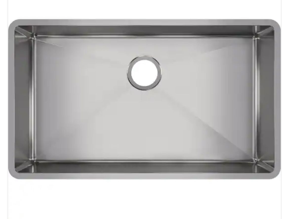 Elkay Crosstown 32 in. Undermount Single Bowl 18 Gauge Stainless Steel Kitchen Sink Only