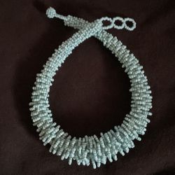 Sky Blue Chunky Beaded Necklace …18”-20” Long