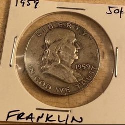 1959 Benjamin Franklin Half Dollar