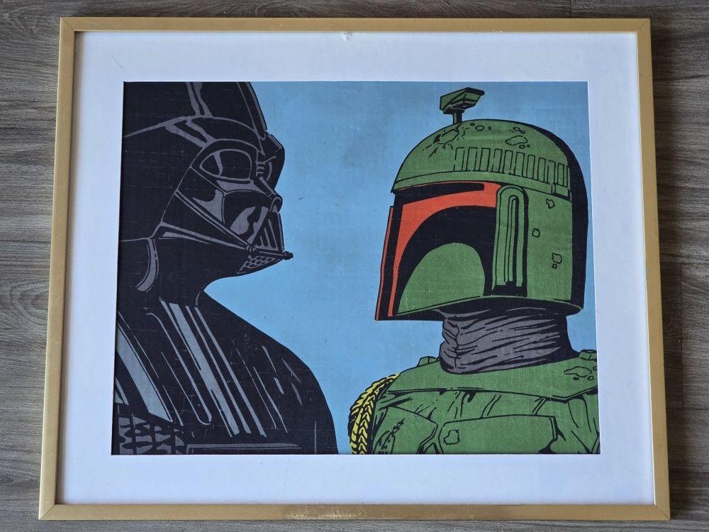 Framed Star Wars Art Print – Darth Vader vs. Boba Fett