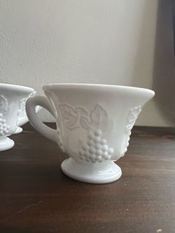 Milk glass cups