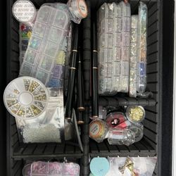 Professional Nail Tech Starter Kit - Full Setup w/ Case, Drill, Lamp, Tips & More