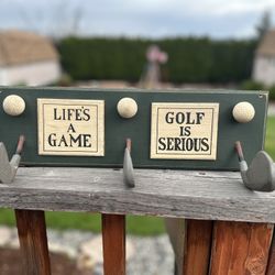 VINTAGE GOLF COAT HOLDER LIFES A GAME GOLF IS SERIOUS