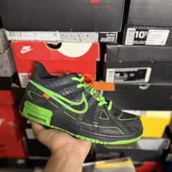 Nike Air Rubber Dunk Off-White Green Strike size 8.5  USED But Clean 