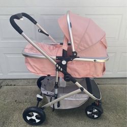 Pink Baby Bassinet Stroller
