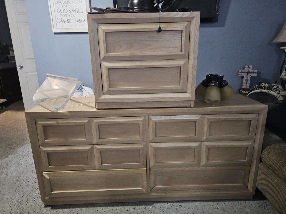 Dresser W/ Mirror And Nightstand