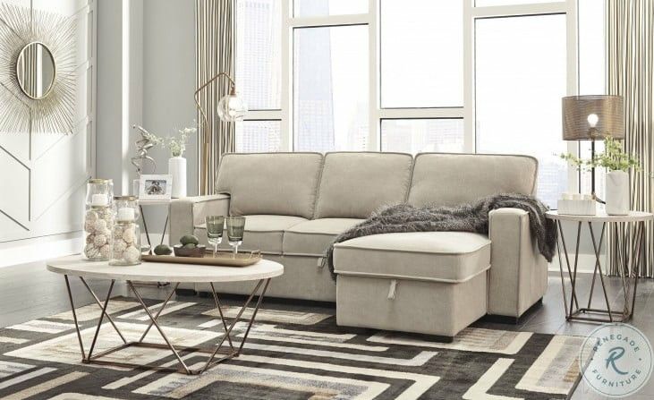 Darten Cream Sectional With Coffee Table And End Tables