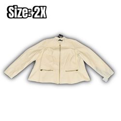 Baccini Jacket beige coat vegan leather size 2X plus size