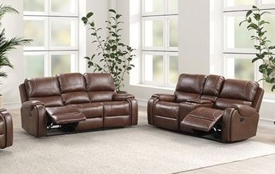 Recliner Sofa & Recliner Loveseat Set - Brown Color *(Recliner Chair - Sold Separately)