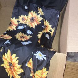 Black sunflower sundress Medium