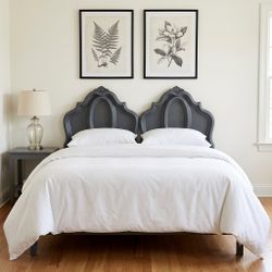 Vintage Blue Plastic Queen Headboard