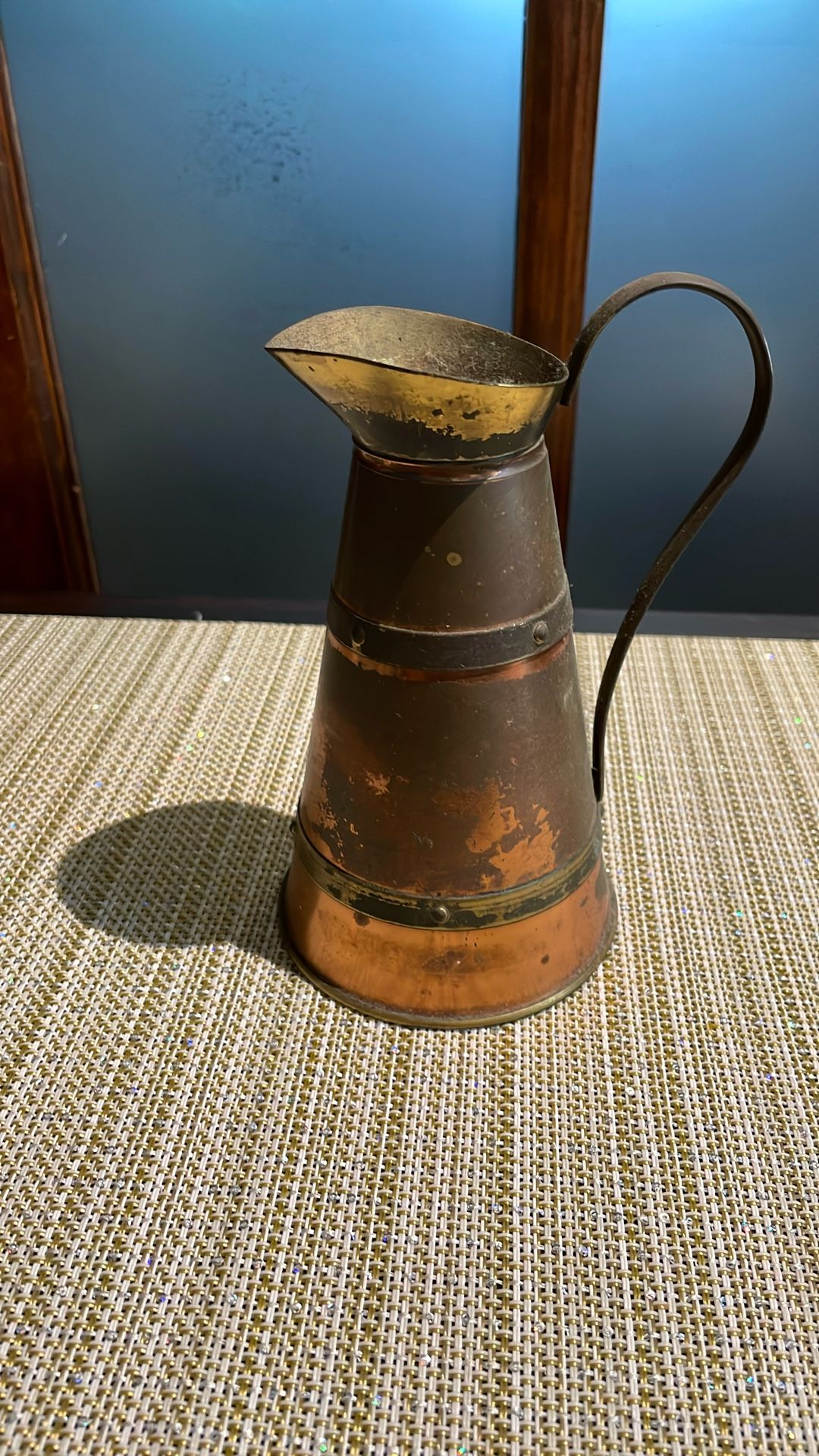 Vintage 6inch Tall Made In England Copper /brass Pitcher