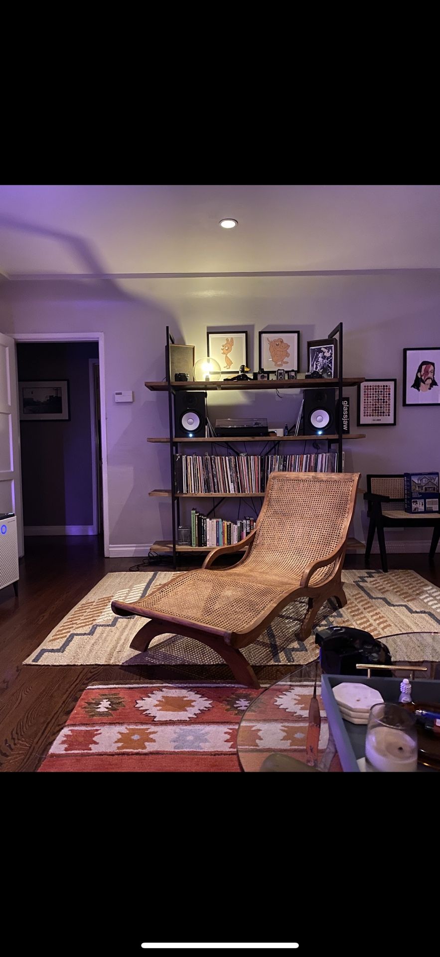 Wood Cane Lounge Chair - $150