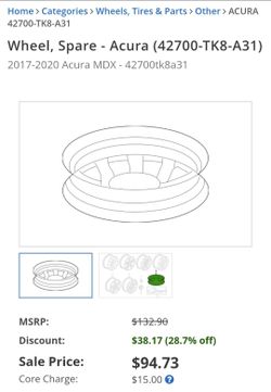 Genuine Acura/ Honda Spare Wheel