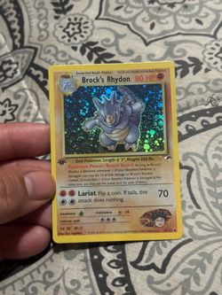 Brock's Rhydon Holo  Card - Vintage Holo