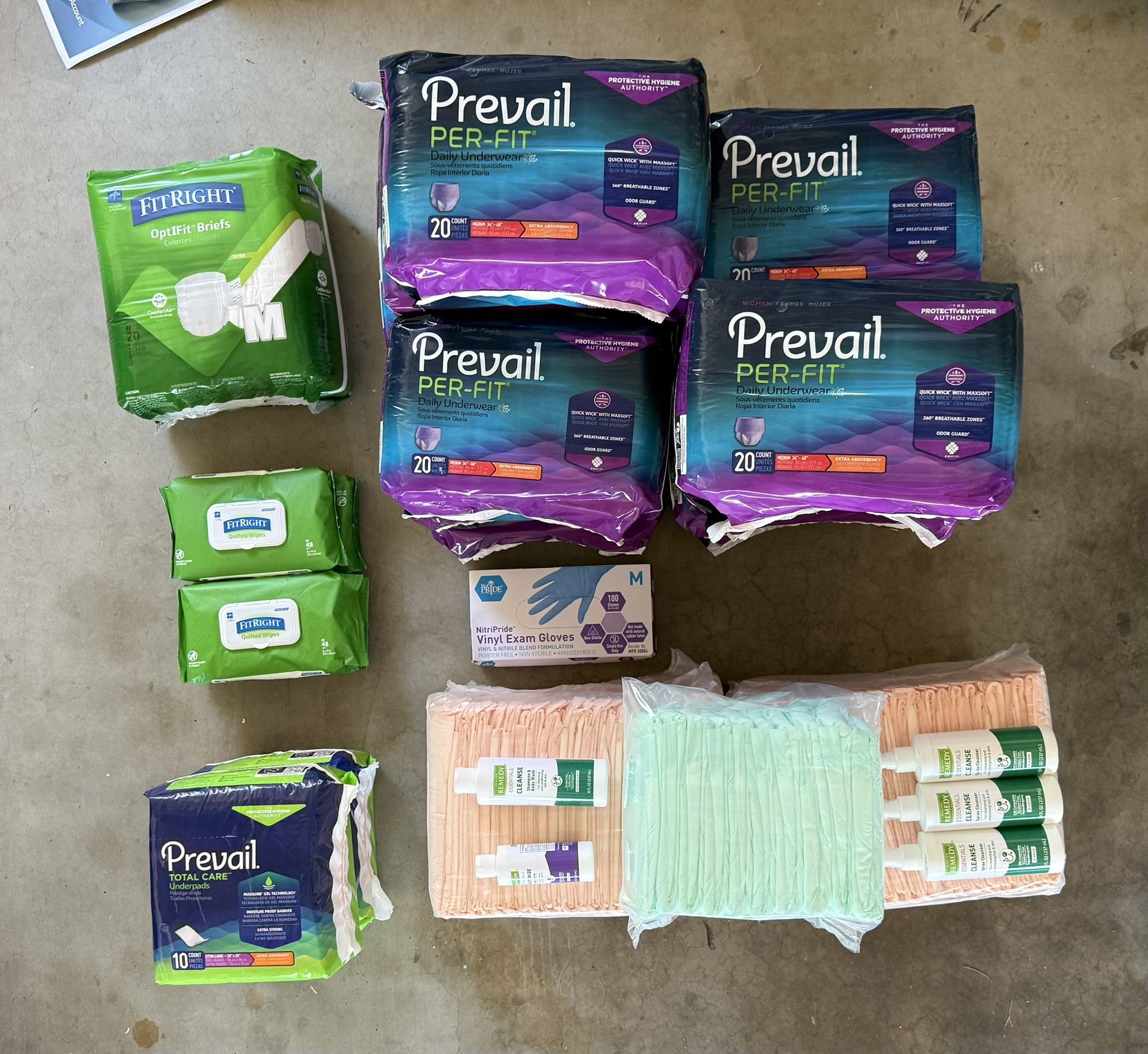 Adult Diapers, Wet Wipes, Vinyl Gloves, Ointments, Pee Pads Etc