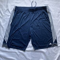 Adidas Climalite Shorts 3 Stripes Athletic Basketball Gym Training Blue Mens 4XL