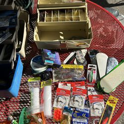 Assorted Fishing Tackle, Bait, Line, 3 Boxes 