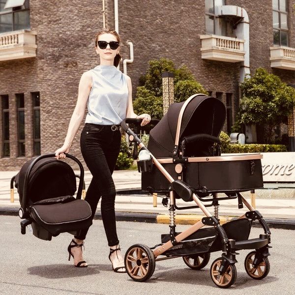 3-in-1 baby stroller (color: khaki)