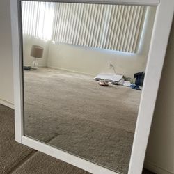 White Rectangle Mirror 
